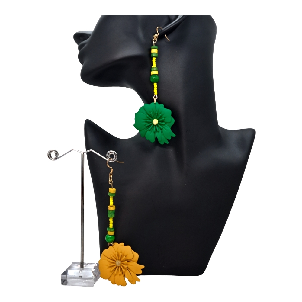 Hawaiian flower style long dangle flowers